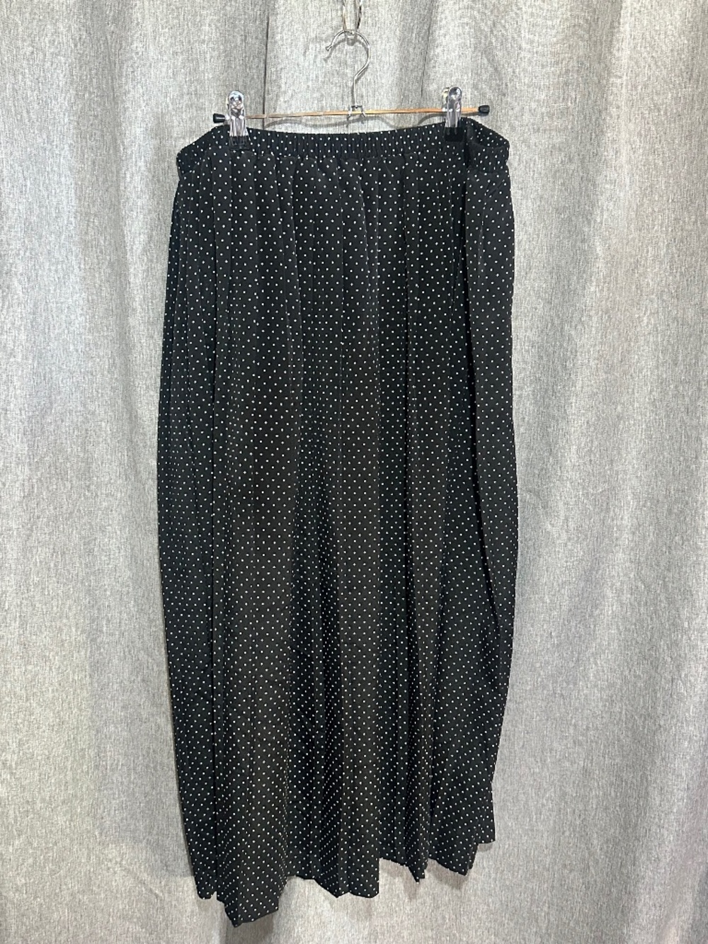Liz Baker Essentials Black Polka Dot Maxi Skirt Size 3X Elastic Waist